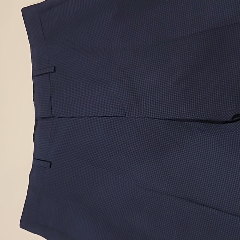 Theory Mini Check Dress Pants Navy Black 32/34 - Picture 5 of 11